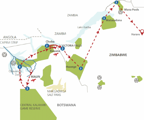 Fly In Safari Botswana & Zimbabwe Compleet